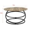 [en.casa] Table Basse Ronde Table de Salon Design Intemporel Panneaux de Particules Métal Couleur Bois et Noir 46 x 79 cm
