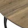 [en.casa] Table Basse Ronde Table de Salon Design Intemporel Panneaux de Particules Métal Couleur Bois et Noir 46 x 79 cm