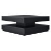 [en.casa] Table Basse avec Plateau Tournant Panneau de Fibre de Bois Plusieurs Couleurs 76 x 76 x 38 cm