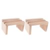 sharprepublic 2pcs Tabouret de Salle de Bain en Bois Banc Nature Bois Compartiment Meuble 20,4x12,4x11cm, Nature