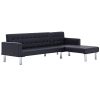 vidaXL-Canap-lit-en-Forme-de-L-pour-canap-dinvit-Canap-lit-Canap-dangle-Canap-dangle-Canap-en-Cuir-Canap-Canap-dappartement-Loungesofa-Noir-Simili-Cuir-0-0 vidaXL Canapé-lit en Forme de L pour canapé d'invité Canapé-lit Canapé d'angle Canapé d'angle Canapé en Cuir Canapé Canapé d'appartement Loungesofa Noir Simili Cuir