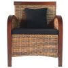 vidaXL Fauteuil Résine Tressée à la Main Salon Chambre à Coucher Intérieur