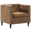 vidaXL-Fauteuil-Tapisserie-en-Tissu-Marron-Aspect-de-Daim-0 vidaXL Fauteuil Tapisserie en Tissu Marron Aspect de Daim