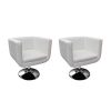 vidaXL-Lot-de-2-Fauteuil-Design-Club-Blanc-Cuir-synthtique-Acier-chromFE-0 vidaXL Lot de 2 Fauteuil Design Club Blanc Cuir synthétique Acier chromé#FE