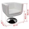 vidaXL-Lot-de-2-Fauteuil-Design-Club-Blanc-Cuir-synthtique-Acier-chromFE-0-3 vidaXL Lot de 2 Fauteuil Design Club Blanc Cuir synthétique Acier chromé#FE