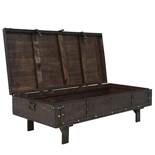 vidaXL-Table-Basse-Bois-Massif-Style-Vintage-Marron-Bancs-dEntre-Salon-0-3 vidaXL Table Basse Bois Massif Style Vintage Marron Bancs d'Entrée Salon