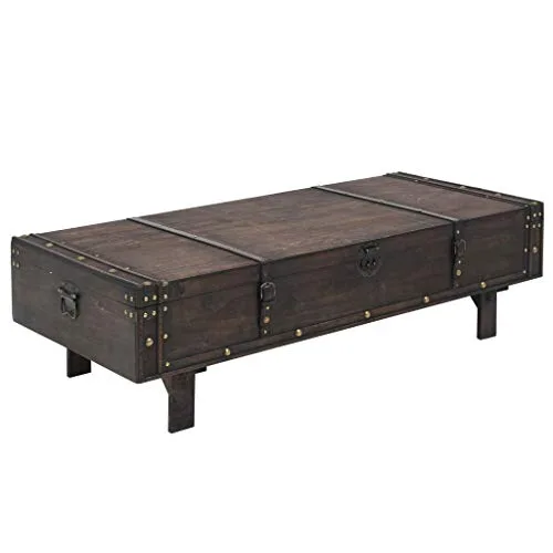 vidaXL-Table-Basse-Bois-Massif-Style-Vintage-Marron-Bancs-dEntre-Salon-0 vidaXL Table Basse Bois Massif Style Vintage Marron Bancs d'Entrée Salon