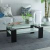 vidaXL-Table-Basse-Haute-Brillance-avec-Etagre-Infrieure-110x60x40cm-Noir-0-1 vidaXL Table Basse Haute Brillance avec Etagère Inférieure 110x60x40cm Noir