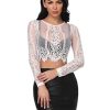 Abollria-Top-Dentelle-Sexy-Transparent-Haut-T-Shirt-Femme-en-Rsille-Perspectif-Manches-Longues-Crop-Top-Mesh-Col-Rond-Chemise-Slim-Fit-Babydolls-Soire-0 Abollria Top Dentelle Sexy Transparent Haut T-Shirt Femme en Résille Perspectif Manches Longues Crop Top Mesh Col Rond Chemise Slim Fit Babydolls Soirée