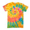 Colortone-Femme-Rainbow-Tie-Dye-Top--Manches-Courtes-T-Shirt-0-0 Colortone Femme Rainbow Tie Dye Top à Manches Courtes T-Shirt