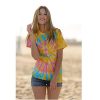 Colortone-Femme-Rainbow-Tie-Dye-Top--Manches-Courtes-T-Shirt-0-3 Colortone Femme Rainbow Tie Dye Top à Manches Courtes T-Shirt