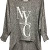 Emma & Giovanni - Pull Top Oversize Imprimé NYC- Femme
