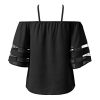 Holywin-Chemisier-Femme-Panneau-en-Maille--paules-dnudes-Top-lche--Manches-34-Chemise-0-1 Holywin Chemisier Femme Panneau en Maille à épaules dénudées Top lâche à Manches 3/4 Chemise