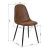 Homy-Casa-Lot-de-4-Chaises-44x44x87cm-Scandinave-Rtro-Vintage-en-Sude-Marron-Pied-Mtal-Noir-0-0 Homy Casa Lot de 4 Chaises 44x44x87cm Scandinave Rétro Vintage en Suède Marron Pied Métal Noir