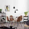 Homy-Casa-Lot-de-4-Chaises-44x44x87cm-Scandinave-Rtro-Vintage-en-Sude-Marron-Pied-Mtal-Noir-0-1 Homy Casa Lot de 4 Chaises 44x44x87cm Scandinave Rétro Vintage en Suède Marron Pied Métal Noir