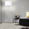 IDMarket-Lampadaire-trpied-mtal-chrom-Abat-Jour-Blanc-0-0 IDMarket - Lampadaire trépied métal chromé Abat-Jour Blanc