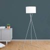 IDMarket-Lampadaire-trpied-mtal-chrom-Abat-Jour-Blanc-0-1 IDMarket - Lampadaire trépied métal chromé Abat-Jour Blanc
