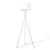 IDMarket-Lampadaire-trpied-mtal-chrom-Abat-Jour-Blanc-0 IDMarket - Lampadaire trépied métal chromé Abat-Jour Blanc
