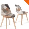 KAYELLES-Lot-de-2-chaises-Patchwork-scandinaves-NADA-Patchwork-Marron-0 KAYELLES Lot de 2 chaises Patchwork scandinaves, NADA (Patchwork Marron)