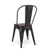 Kosmi-Lot-de-4-chaises-en-mtal-Noir-Mat-avec-Assise-en-Bois-Massif-fonc-pour-Une-dcoration-Style-Industriel-0-3 Kosmi - Lot de 4 chaises en métal Noir Mat avec Assise en Bois Massif foncé, pour Une décoration Style Industriel