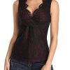 MISS-MOLY-Dbardeur-Dentelle-Femme-Chemise-Haut-Sexy-Chic-sans-Chemisier-Manches--Col-V-Profond-Tank-Top-0-3 MISS MOLY Débardeur Dentelle Femme Chemise Haut Sexy Chic sans Chemisier Manches à Col V Profond Tank Top