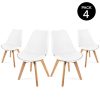 Mc-Haus-Lena-Lot-de-4-Chaises-retro-blanches-rembourres-design-nordic-tulip-0 Mc Haus Lena - Lot de 4 Chaises retro blanches rembourrées, design nordic tulip