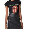 Rolling-Stones-Plastered-Tongue-T-Shirt-Femme-0 Rolling Stones Plastered Tongue T-Shirt Femme