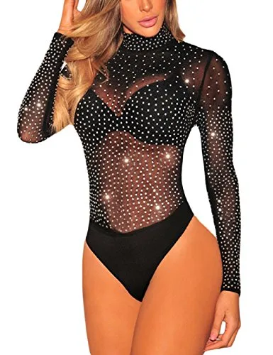 SEBOWEL-Sexy-Body-Femme-Strass-Manche-Longue-Mesh-Bodysuit-Blouse-Top-Clubwear-0 SEBOWEL Sexy Body Femme Strass Manche Longue Mesh Bodysuit Blouse Top Clubwear