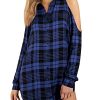 SUNNYME-Chemisier-Femme-Manches-Longues-Automne-Chic--Carreaux-Tops-Blouse-Femme-Sexy-aux-Epaules-Dnudes-Chemisier-T-Shirt-Grande-Taille-Casual-avec-Bouton-0 SUNNYME Chemisier Femme Manches Longues Automne Chic à Carreaux Tops Blouse Femme Sexy aux Epaules Dénudées Chemisier T-Shirt Grande Taille Casual avec Bouton