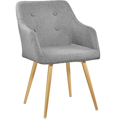 TecTake-402981-Chaise-de-Salle--Manger-Confort-Fauteuil-de-Salon-Rembourr-au-Design-Scandinave-55-cm-x-54-cm-x-825-cm-Gris-0 TecTake 402981 - Chaise de Salle à Manger Confort, Fauteuil de Salon Rembourré au Design Scandinave 55 cm x 54 cm x 82,5 cm Gris