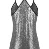 UNibelle Débardeur Paillettes Femme sans Manche Haut Femme Chic Tops Tee-Shirt Casual S-XXL