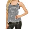 UNibelle Débardeur Paillettes Femme sans Manche Haut Femme Chic Tops Tee-Shirt Casual S-XXL