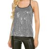 UNibelle Débardeur Paillettes Femme sans Manche Haut Femme Chic Tops Tee-Shirt Casual S-XXL