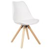 WV-LeisureMaster-Lot-de-4-Rtro-Chaise--Manger-en-Tulipe-avec-Jambes-de-Bois-Rembourres-et-Naturelles-0-0 WV LeisureMaster Lot de 4 Rétro Chaise à Manger en Tulipe avec Jambes de Bois Rembourrées et Naturelles