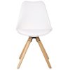 WV-LeisureMaster-Lot-de-4-Rtro-Chaise--Manger-en-Tulipe-avec-Jambes-de-Bois-Rembourres-et-Naturelles-0-1 WV LeisureMaster Lot de 4 Rétro Chaise à Manger en Tulipe avec Jambes de Bois Rembourrées et Naturelles