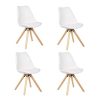 WV-LeisureMaster-Lot-de-4-Rtro-Chaise--Manger-en-Tulipe-avec-Jambes-de-Bois-Rembourres-et-Naturelles-0 WV LeisureMaster Lot de 4 Rétro Chaise à Manger en Tulipe avec Jambes de Bois Rembourrées et Naturelles