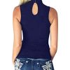 YOINS Debardeur Femme Chic Été Blouse Noir Sexy Tee-Shirt Moulant Serré Haut Col V Croix Top Épaules Dénudées