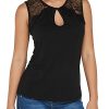 YOINS Femme Tops Chic Debardeur Été Blouse Noir Sexy Tee-Shirt Moulant Serré Haut Col V