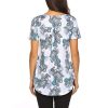 iHAZA-Tops-Imprims-Femmes-Blouse-Tunique-vase-Chemise-Dcontracte--Manches-Courtes-0-1 iHAZA Tops Imprimés Femmes Blouse Tunique évasée Chemise Décontractée à Manches Courtes