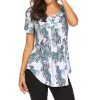 iHAZA-Tops-Imprims-Femmes-Blouse-Tunique-vase-Chemise-Dcontracte--Manches-Courtes-0 iHAZA Tops Imprimés Femmes Blouse Tunique évasée Chemise Décontractée à Manches Courtes
