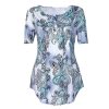 iHAZA-Tops-Imprims-Femmes-Blouse-Tunique-vase-Chemise-Dcontracte--Manches-Courtes-0-2 iHAZA Tops Imprimés Femmes Blouse Tunique évasée Chemise Décontractée à Manches Courtes