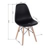 iHouse-Lot-de-4-chaises-Design-scandinave-Noir-en-Plastique-Bois-Massif-Noir-0-3 iHouse Lot de 4 chaises Design scandinave Noir en Plastique Bois Massif Noir