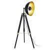 [lux.pro] Lampadaire Lampe à Pied Trépied Métal Bois Noir Cuivre 1 x E2 7148 cm