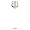 [lux.pro] Lampadaire Lampe sur Pied Métal Poli Tissu Blanc Chrome 1 x E27 161 cm