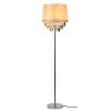 [lux.pro] Lampadaire Lampe sur Pied Métal Poli Tissu Blanc Chrome 1 x E27 161 cm
