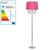 [lux.pro] Lampadire Lampe à Pied Métal Tissu Rose Chrome 165cm