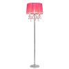[lux.pro] Lampadire Lampe à Pied Métal Tissu Rose Chrome 165cm