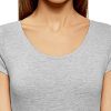 oodji Ultra Femme T-Shirt Basique avec Encolure Goutte d'eau au Dos