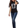 oodji-Ultra-Femme-T-Shirt-en-Coton-avec-Imprim-et-Ourlet-Brut-0-3 oodji Ultra Femme T-Shirt en Coton avec Imprimé et Ourlet Brut