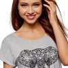 oodji-Ultra-Femme-T-Shirt-en-Viscose-avec-Imprim-et-Strass-0-1 oodji Ultra Femme T-Shirt en Viscose avec Imprimé et Strass